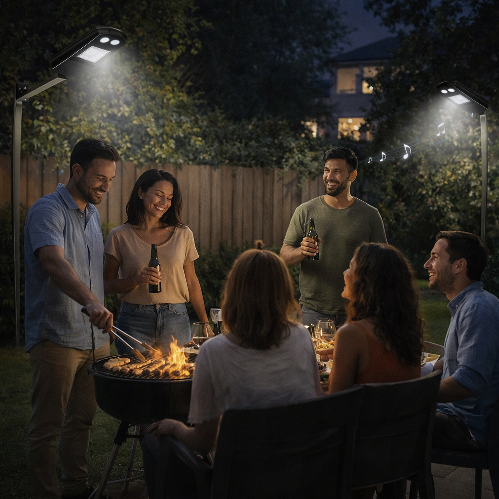Lámpara Solar LED con Parlante Bluetooth