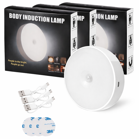 Lampara con Sensor Luz Blanca Calida x3