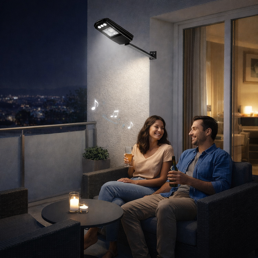 Lámpara Solar LED con Parlante Bluetooth